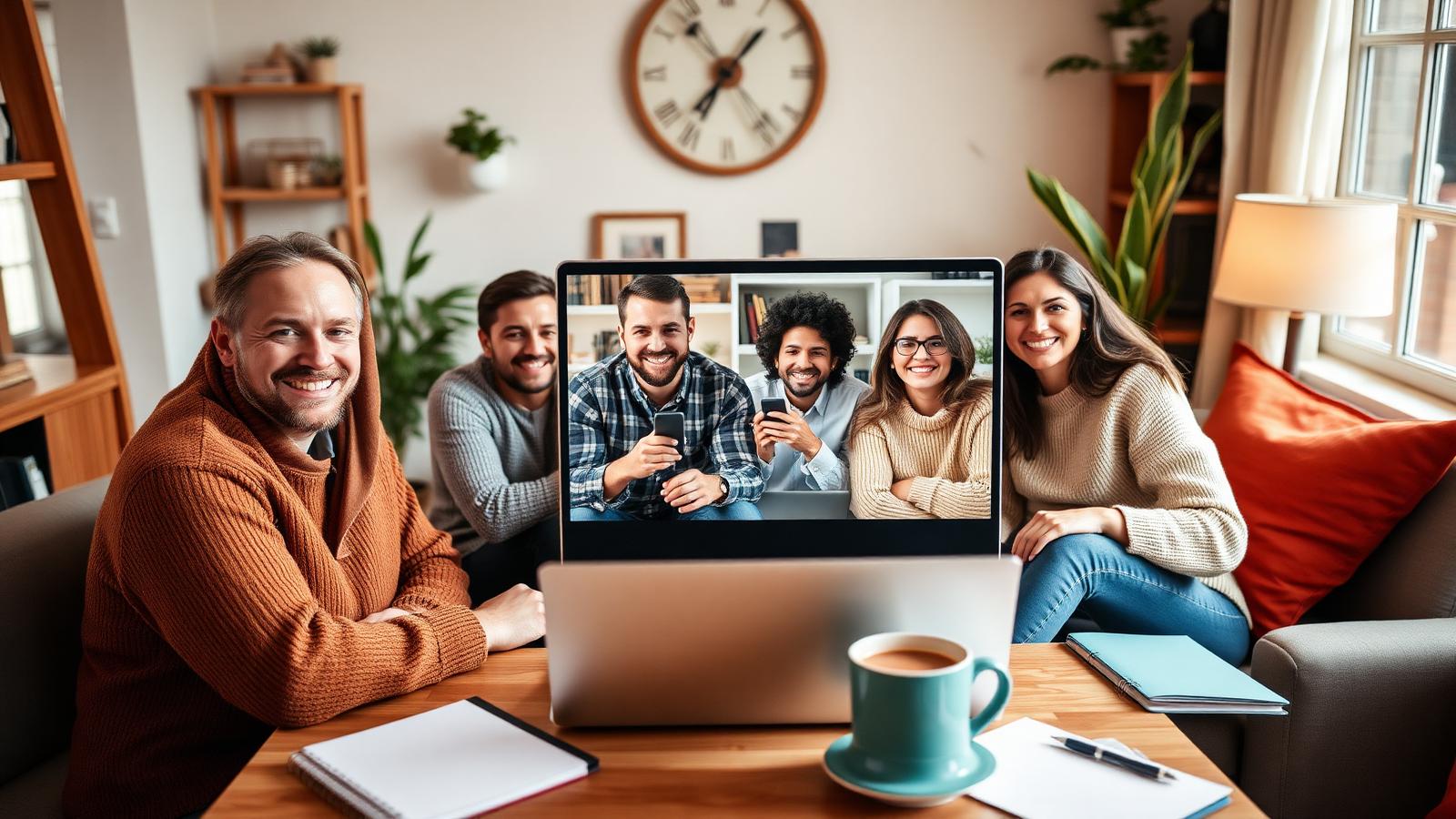 Small group on a weekly video call