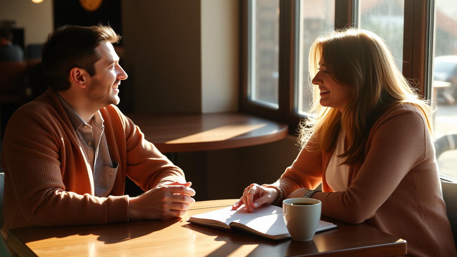 Two people in a focused one-on-one conversation
