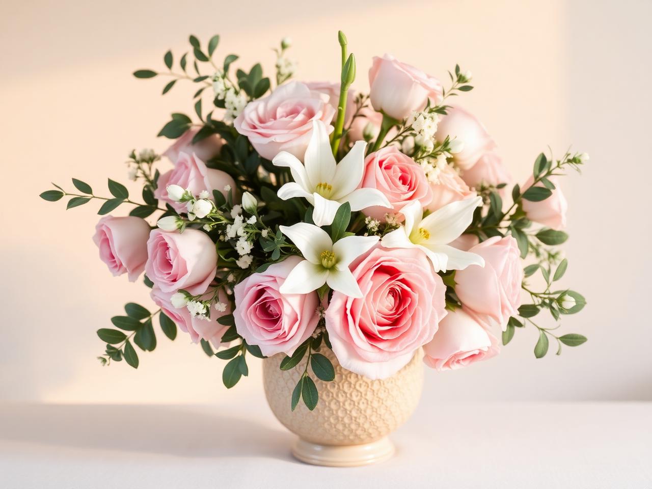 Florist handing off a wrapped bouquet for same-day delivery
