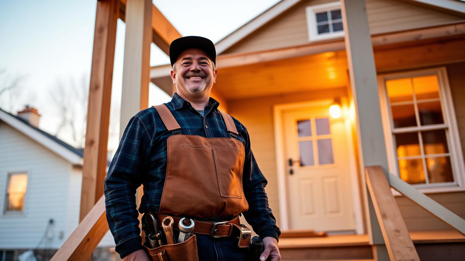 Contractor smiling on a build